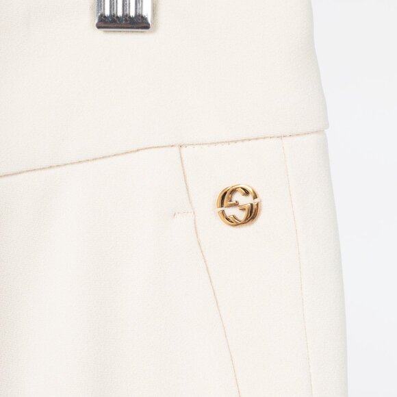 Gucci Cream Crepe Straight-Leg Holiday Trousers - Picture 5 of 12